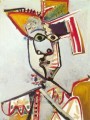 フルートの男の胸像 1971 年キュビズム パブロ・ピカソ
